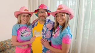 Chubby Teddy From Chicago Wins a Double Blowjob From Sexy Blondes Besties – Rebel Rhyder & Lana Analise