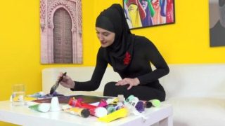 Sexy babe in hijab swapped a brush for a dick – Victoria Benz